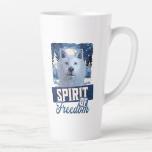 Caneca De Café Latte Espírito de Liberdade do Lobo Ártico