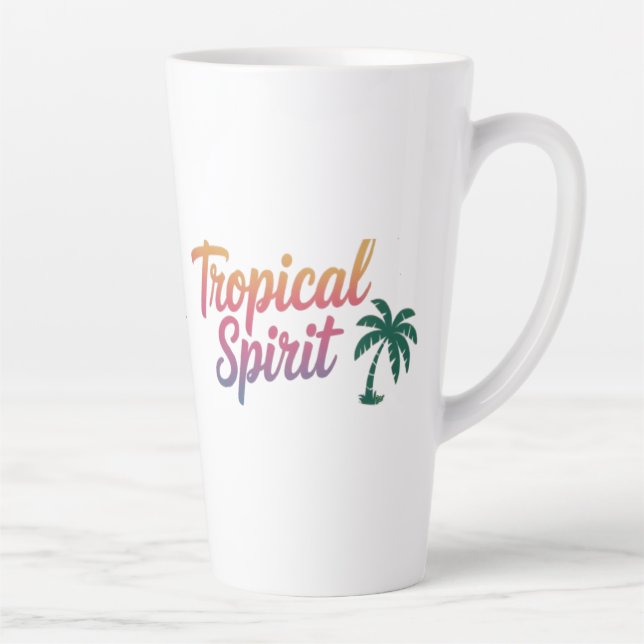 Caneca De Café Latte Espírito tropical (Direita)
