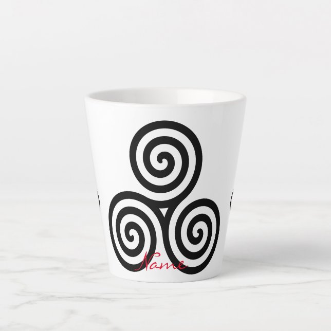Caneca De Café Latte Espíritos Negros Triplos Thunder_Cove (Frente)