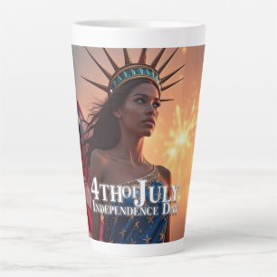 Caneca De Café Latte Esplêndido Design de 4 de Julho - Fogos de Artifíc