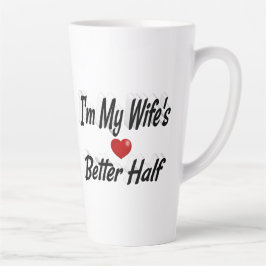 Caneca De Café Latte Esposa, citação engraçada, texto preto