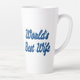 Caneca De Café Latte Esposa com texto azul