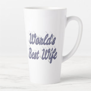 Caneca De Café Latte Esposa com texto de cinza
