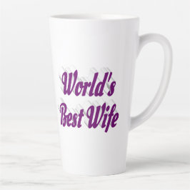 Caneca De Café Latte Esposa com texto roxo