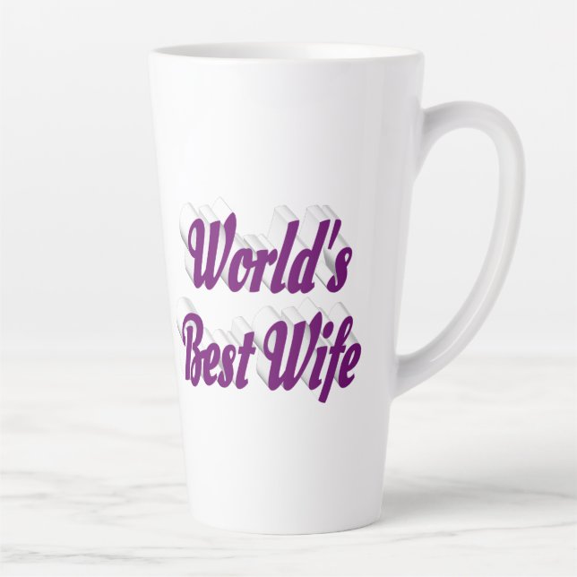 Caneca De Café Latte Esposa com texto roxo (Direita)