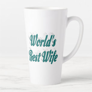 Caneca De Café Latte Esposa com texto verde
