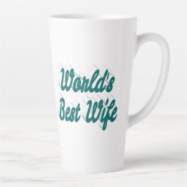 Caneca De Café Latte Esposa com texto verde