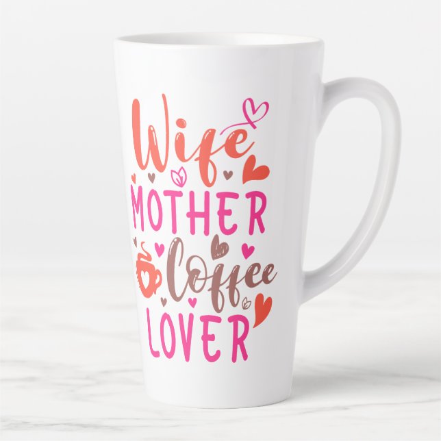 Caneca De Café Latte Esposa Mãe Café Lover (Direita)