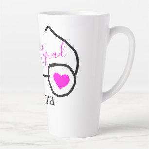 Caneca De Café Latte Esquadra da noiva óculos de natação rosa preto cor