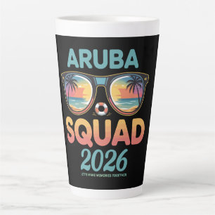 Caneca De Café Latte Esquadra de Aruba 2026 Retro