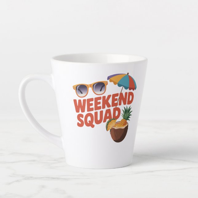 Caneca De Café Latte Esquadrão de Fim de Semana (Esquerda)
