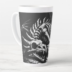 Caneca De Café Latte Esqueleto de Dragão — por BurnsInHell