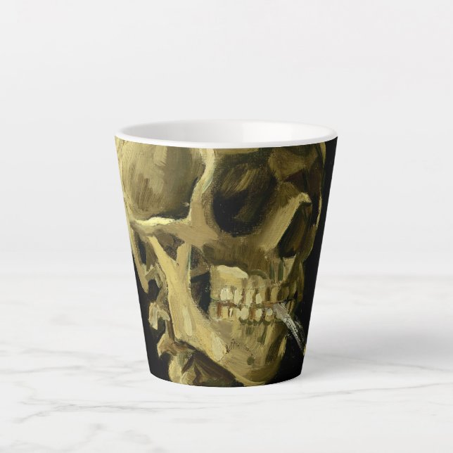 Caneca De Café Latte Esqueleto de Fumagem de Van Gogh (Frente)
