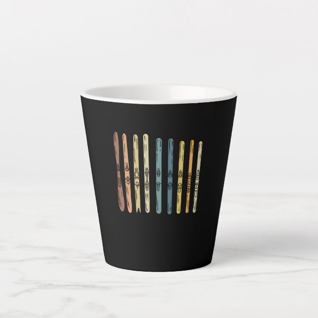 Caneca De Café Latte Esqui - Coleção de conselhos de esqui (Frente)