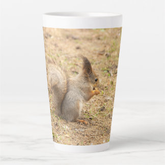 Caneca De Café Latte Esquilo bonito come uma foto de noz