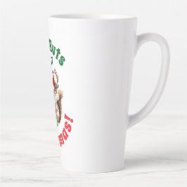 Caneca De Café Latte Esquilo de Natal e Barras de Presente
