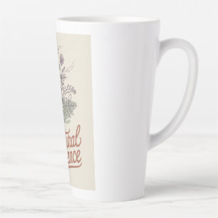 Caneca De Café Latte Essência Natural Flor Silvestre Botânica Vintage