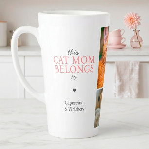 Caneca De Café Latte Esta Mãe Gato Pertence À Colagem Personalizada De 