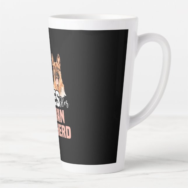 Caneca De Café Latte Esta Menina Ama O German shepherd (Direita)