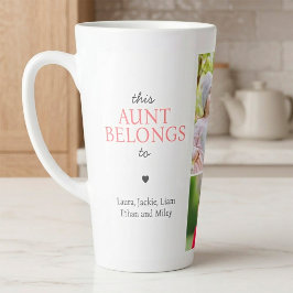 Caneca De Café Latte Esta Tia Pertence à Citação Colagem de Fotos Perso