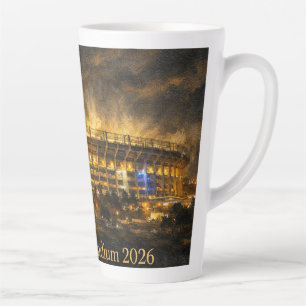 Caneca De Café Latte Estádio Elegante México na Copa do Mundo da Cidade