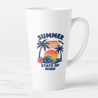 Caneca De Café Latte Estado de Espírito de Verão