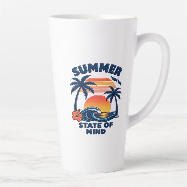 Caneca De Café Latte Estado de Espírito de Verão (Direita)