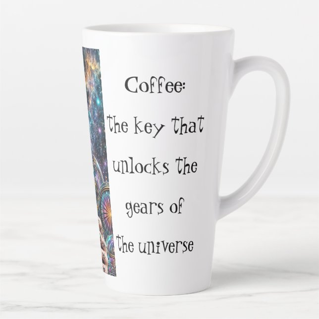 Caneca De Café Latte "Estampunk cósmico (Direita)