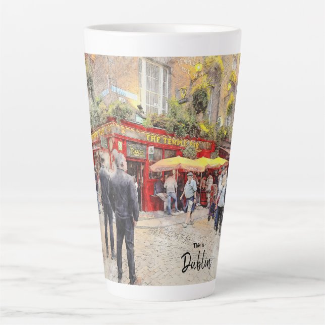 Caneca De Café Latte Este é Dublin-Irlanda (Frente)