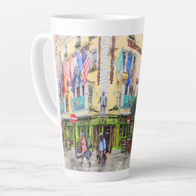 Caneca De Café Latte Este é Dublin-Irlanda (Ângulo esquerdo)