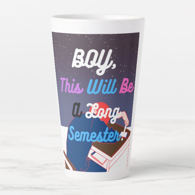 Caneca De Café Latte Este será um longo semestre (Frente)