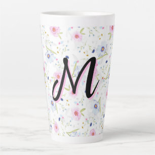 Caneca De Café Latte Estética Cottagecore Floral Silvestre Elegante