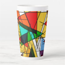 Estética de Vidro Colorido Urbano Caneca de Latte 