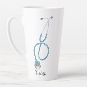Caneca De Café Latte Estetoscópio Personalizado para Graduado em Medici