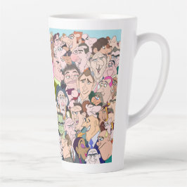 Caneca De Café Latte Estilo de Cartoon Divertido Mulher e Homens