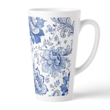 Estilo Delft Azul Branco Flores Fantasia Caprichos