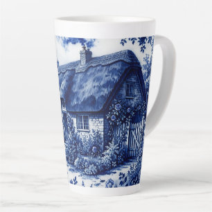 Caneca De Café Latte Estilo Flow Blue Inglês Cottage Campo Rosas