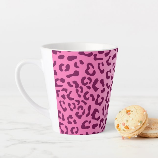 Caneca De Café Latte Estilo Impressão Leopardo Rosa (In Situ)