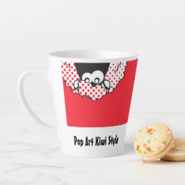Caneca De Café Latte estilo Pop Art Kiwi