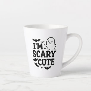 Caneca De Café Latte Estou assustado no Dia das Bruxas