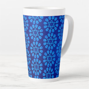 Caneca De Café Latte Estrela Azul De David Hanukkah