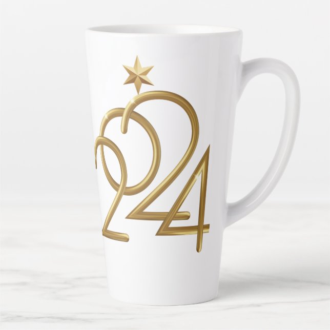 Caneca De Café Latte Estrela de Ouro 2024 (Direita)