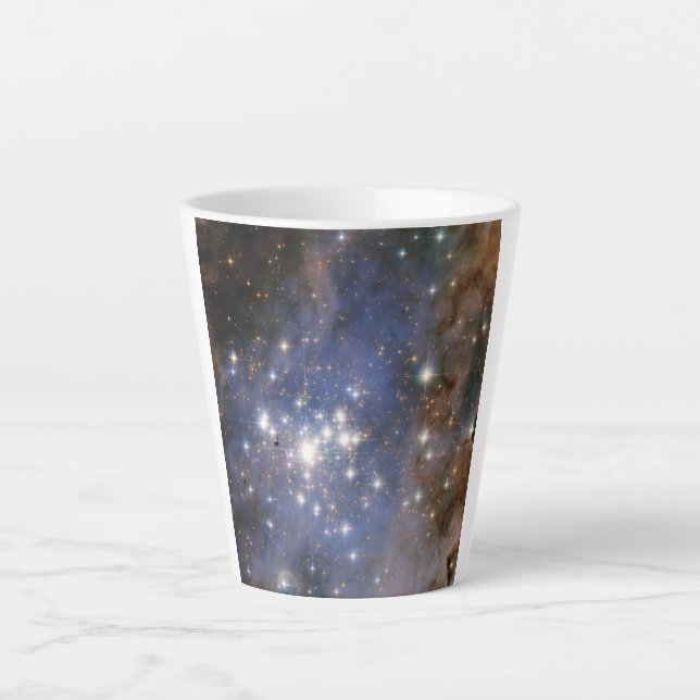 Caneca De Café Latte Estrelas de Diamante no Espaço Hubble na Nebulosa  (Frente)