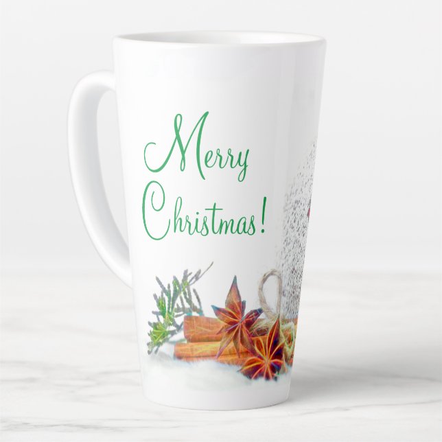 Caneca De Café Latte Estrelas de Natal Latte Mug (Ângulo esquerdo)