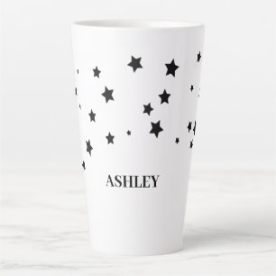Caneca De Café Latte Estrelas Negras