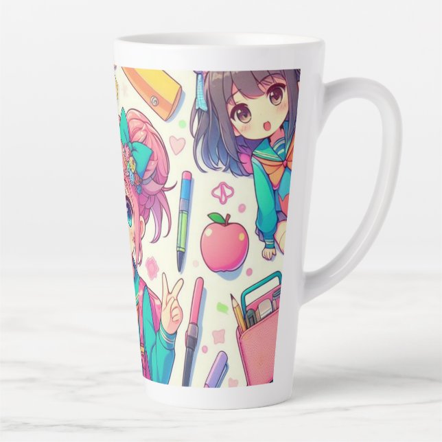 Caneca De Café Latte estudante de anime (Direita)