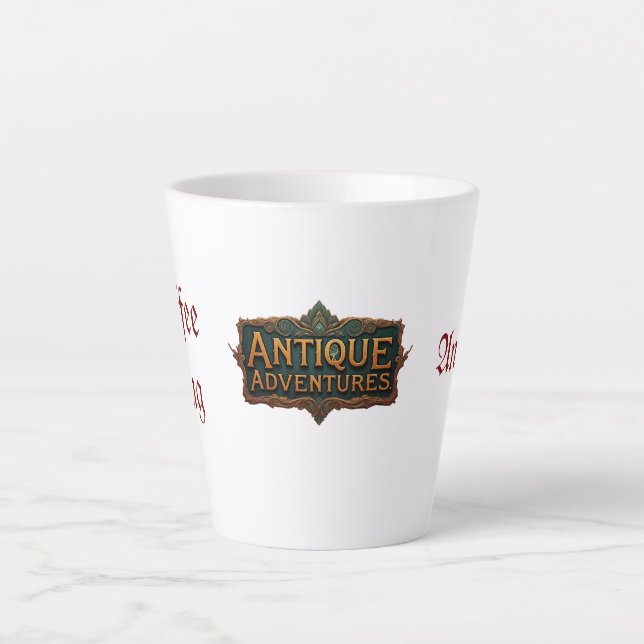 Caneca De Café Latte Eterno de Arte Antigráfico de Aventuras - (Frente)