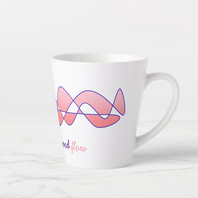 Caneca De Café Latte Eterno "Vá com o fluxo bom" Rosa Índigo (Direita)