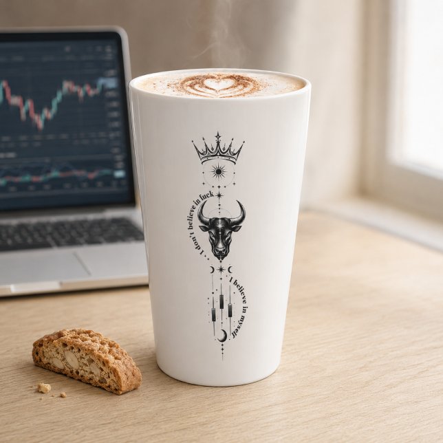 Caneca De Café Latte Eu Acredito em Mim Mesmo Símbolo de Design Minimal (Criador carregado)