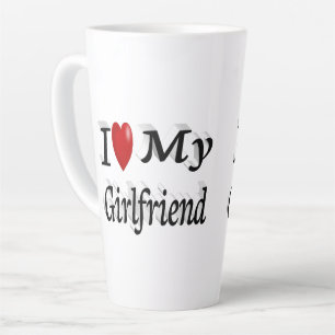 Caneca De Café Latte Eu adoro o meu texto preto Namorada